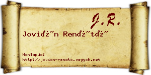 Jovián Renátó névjegykártya